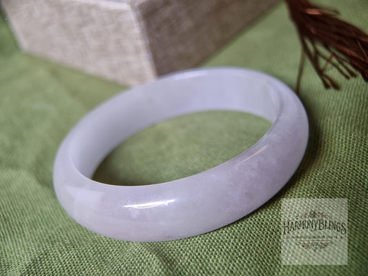 57mm Light Purple Jade Bangle - Unique Collection, One-of-a-Kind - Perfect Christmas & New Year Gift - Exclusive Jewelry Piece