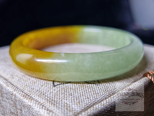 Rare 56mm Yellow Jade Bangle - One-of-a-Kind Unique Collection - Perfect Christmas & New Year Gift - Exclusive Jewelry Piece