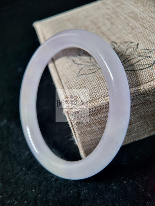 56mm White Jade Bangle - PNJ Certified, Unique Jewelry - Ideal Christmas Gift - Exclusive Collection