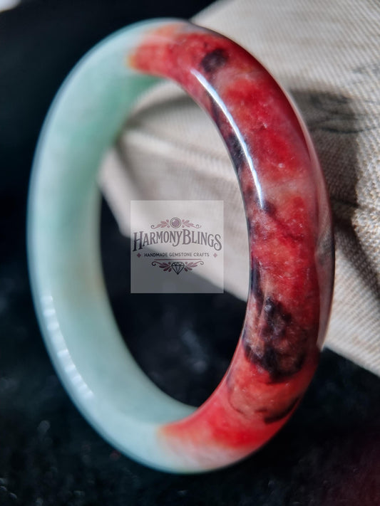 Rare 56mm Red Jade Bangle - One-of-a-Kind Unique Collection - Perfect Christmas & New Year Gift - Exclusive Jewelry Piece