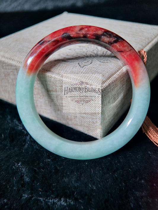 Rare 56mm Red Jade Bangle - One-of-a-Kind Unique Collection - Perfect Christmas & New Year Gift - Exclusive Jewelry Piece