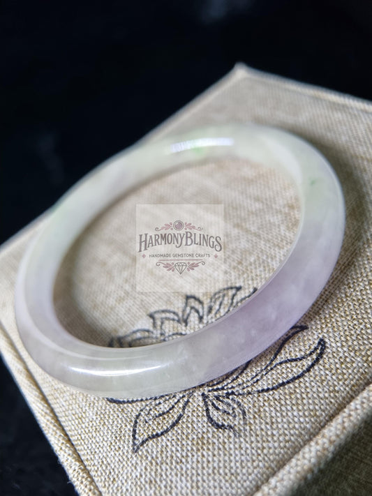 55mm Light Purple Jade Bangle - Unique Collection, One-of-a-Kind - Perfect Christmas & New Year Gift - Exclusive Jewelry Piece