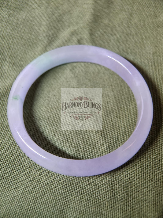 56mm Light Purple Jade Bangle - Unique Collection, One-of-a-Kind - Perfect Christmas & New Year Gift - Exclusive Jewelry Piece