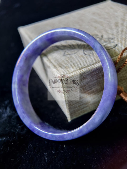 57mm Purple Jade Bangle - Unique Collection, One-of-a-Kind - Perfect Christmas & New Year Gift - Exclusive Jewelry Piece