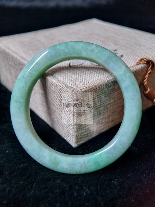 50mm Light Green Natural Jade Bangle, High-Quality Rare Gift, Rare Gift for Christmas, New Year, Lucky Feng Shui Bracelet